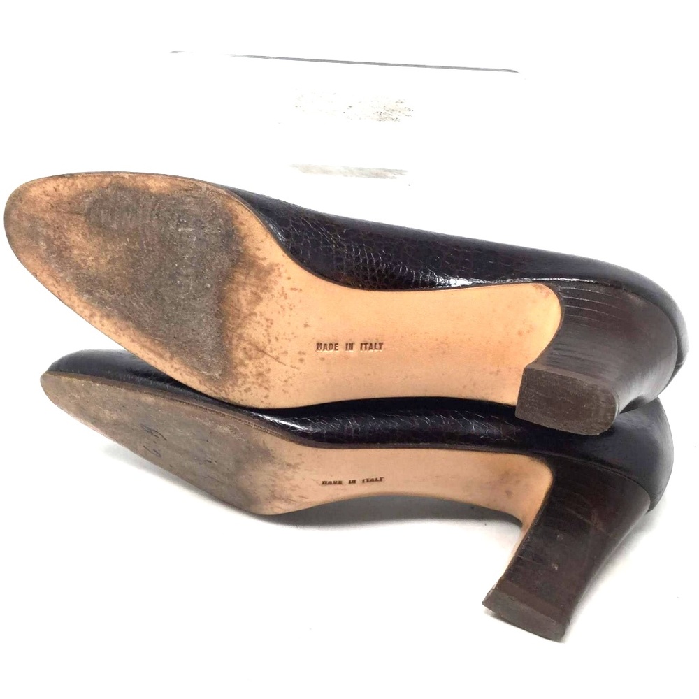 Salvatore Ferragamo Women Shoes Sz Us 8 Brown Heel - Picture 8 of 8